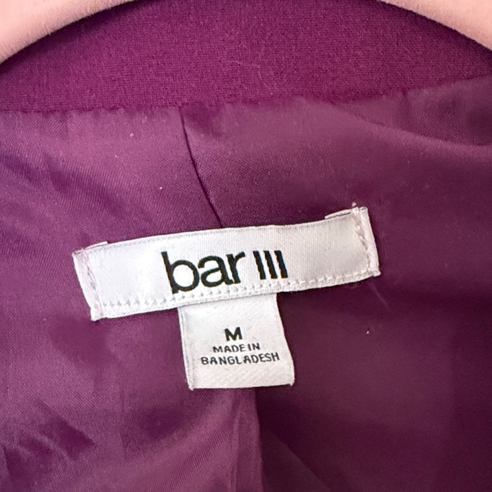 Bar III Rich Purple Double-Breasted Blazer open style medium - Picture 2 of 4